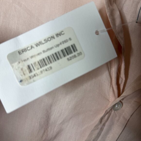 Frank & Eileen Womens Woven Button-Up Shirt S Peach100% Organic Cotton NWT Top - Picture 6 of 7